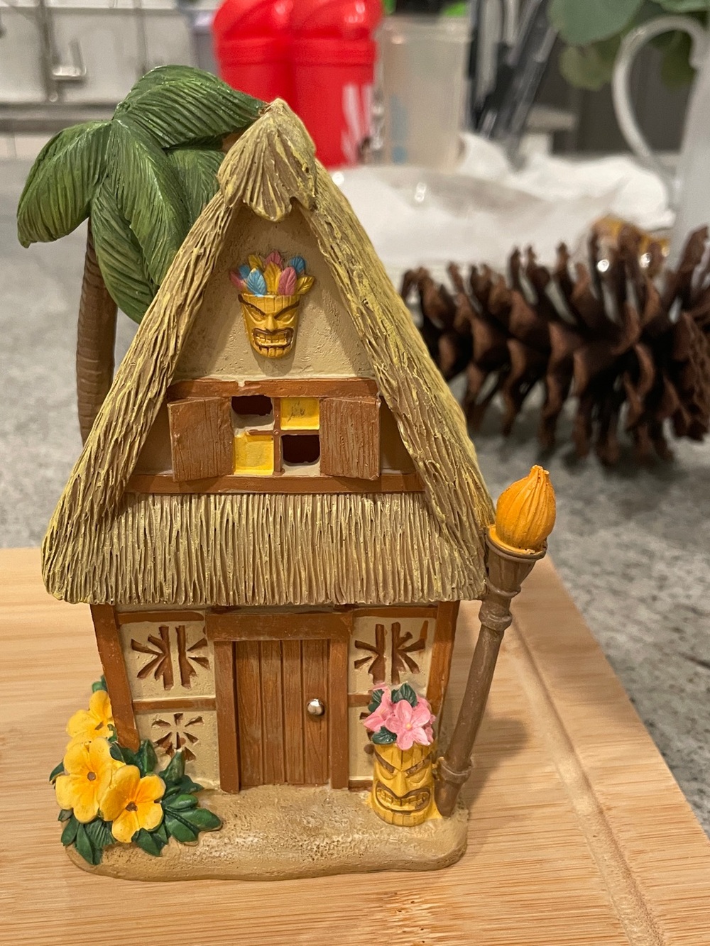 Tropical Tiki Decorative Miniature House - Yellow